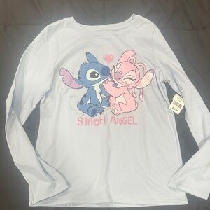 Kids Light Blue 'Stitch Angel' Long Sleeve Shirt